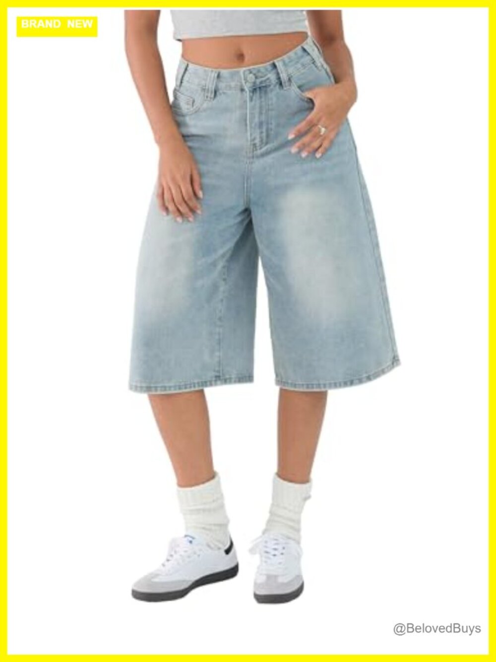 Baggy Wide Leg Bermuda Denim Shorts High Waisted Y2K Jorts